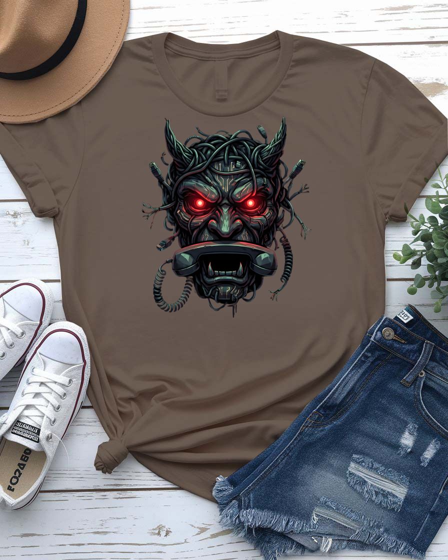 Telephone Devil Graphic Streetwear T-Shirt