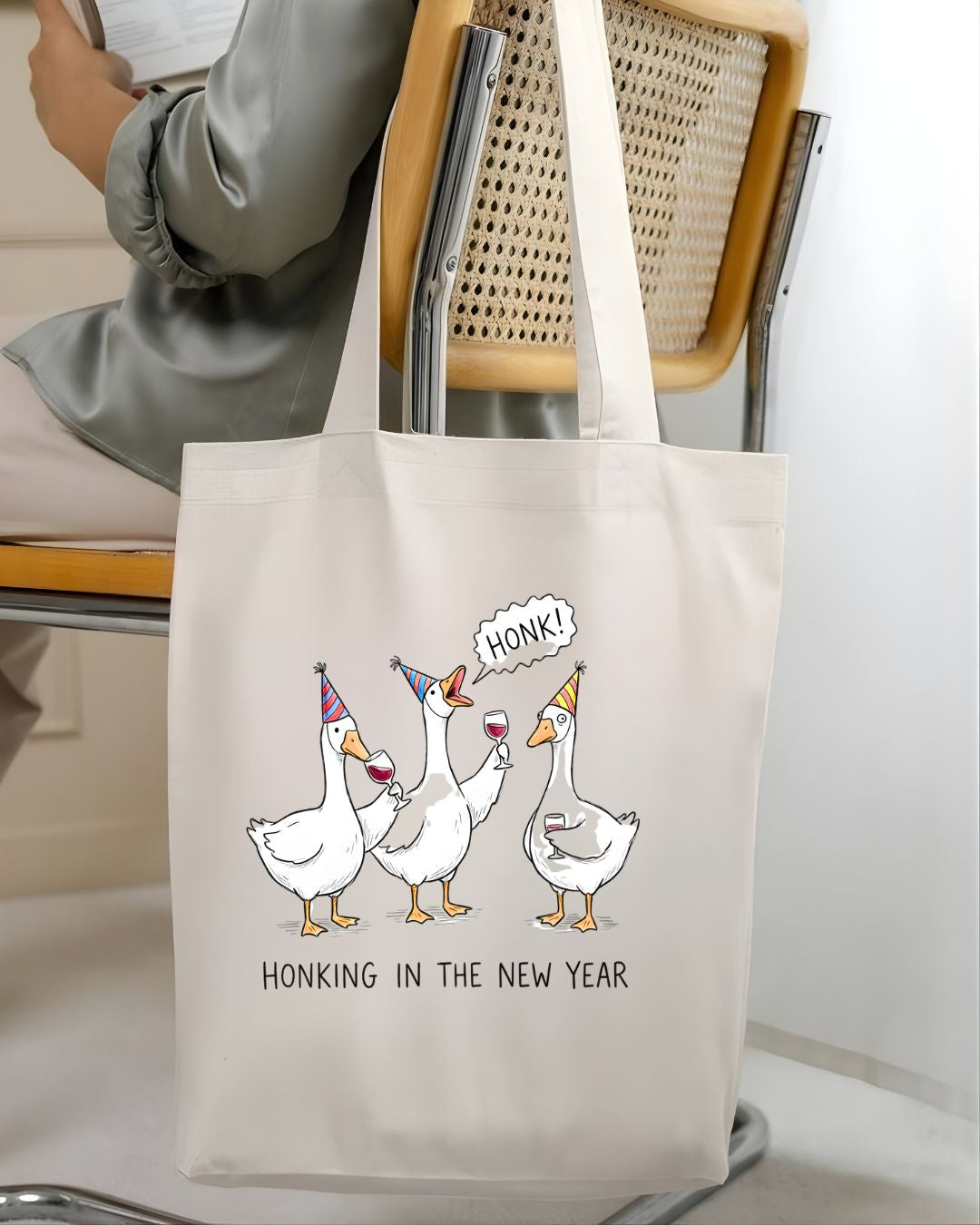 Hoking The New Year Goose Funny Typo Humor Tote Bag