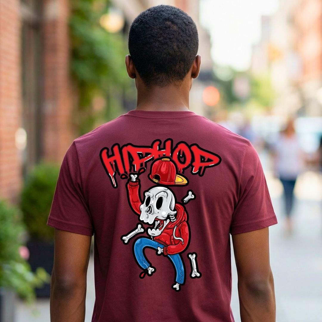 Hip Hop Skull Streetwear Tee with Crown &amp; Chains Graphic