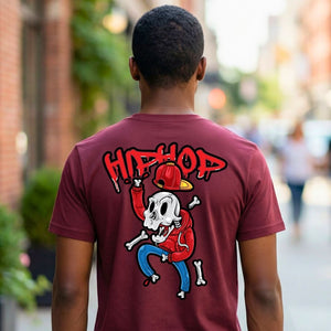 Hip Hop Skull Streetwear Tee with Crown &amp; Chains Graphic
