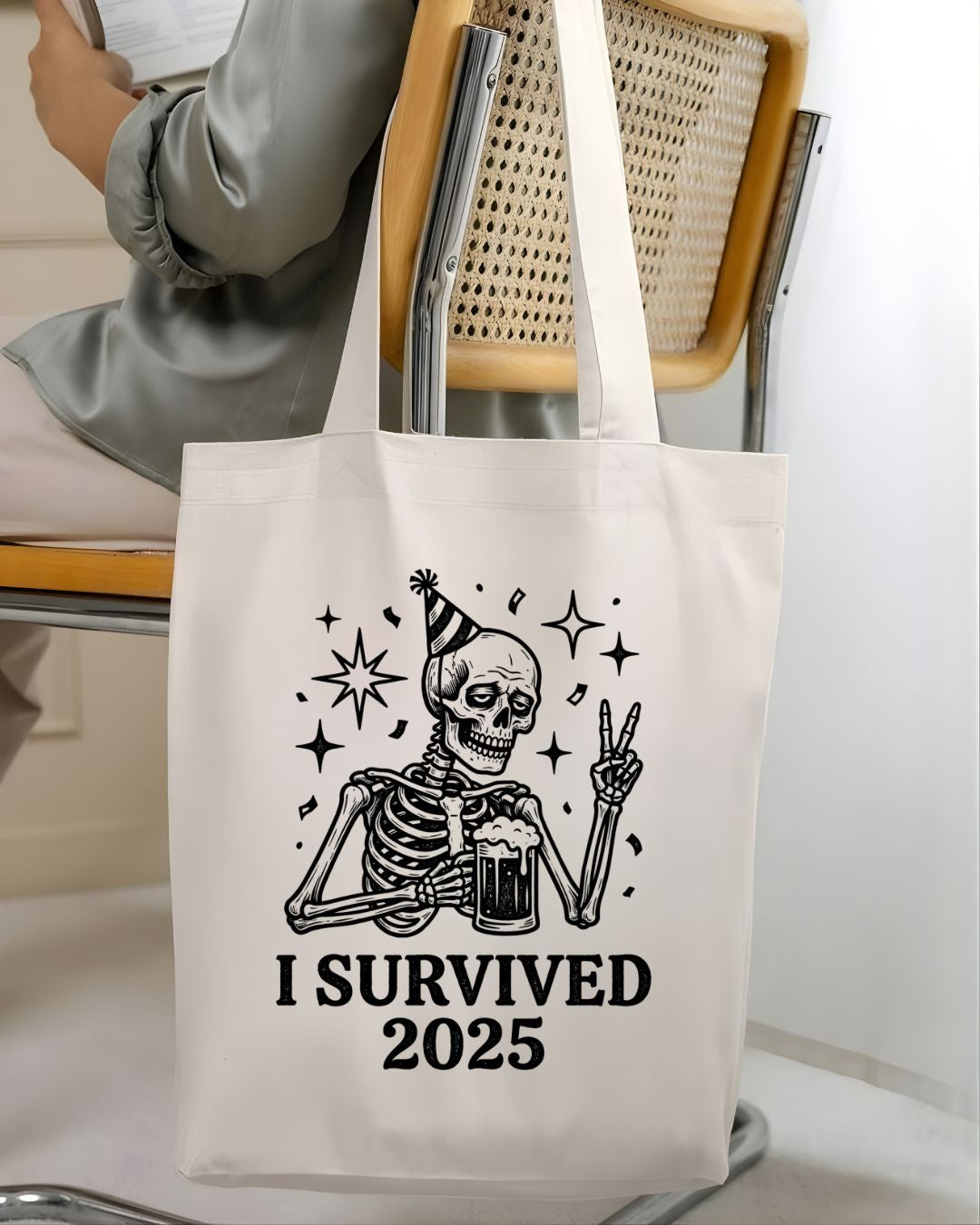 I Survived 2025 Funny Milestone Celebration Tote Bag
