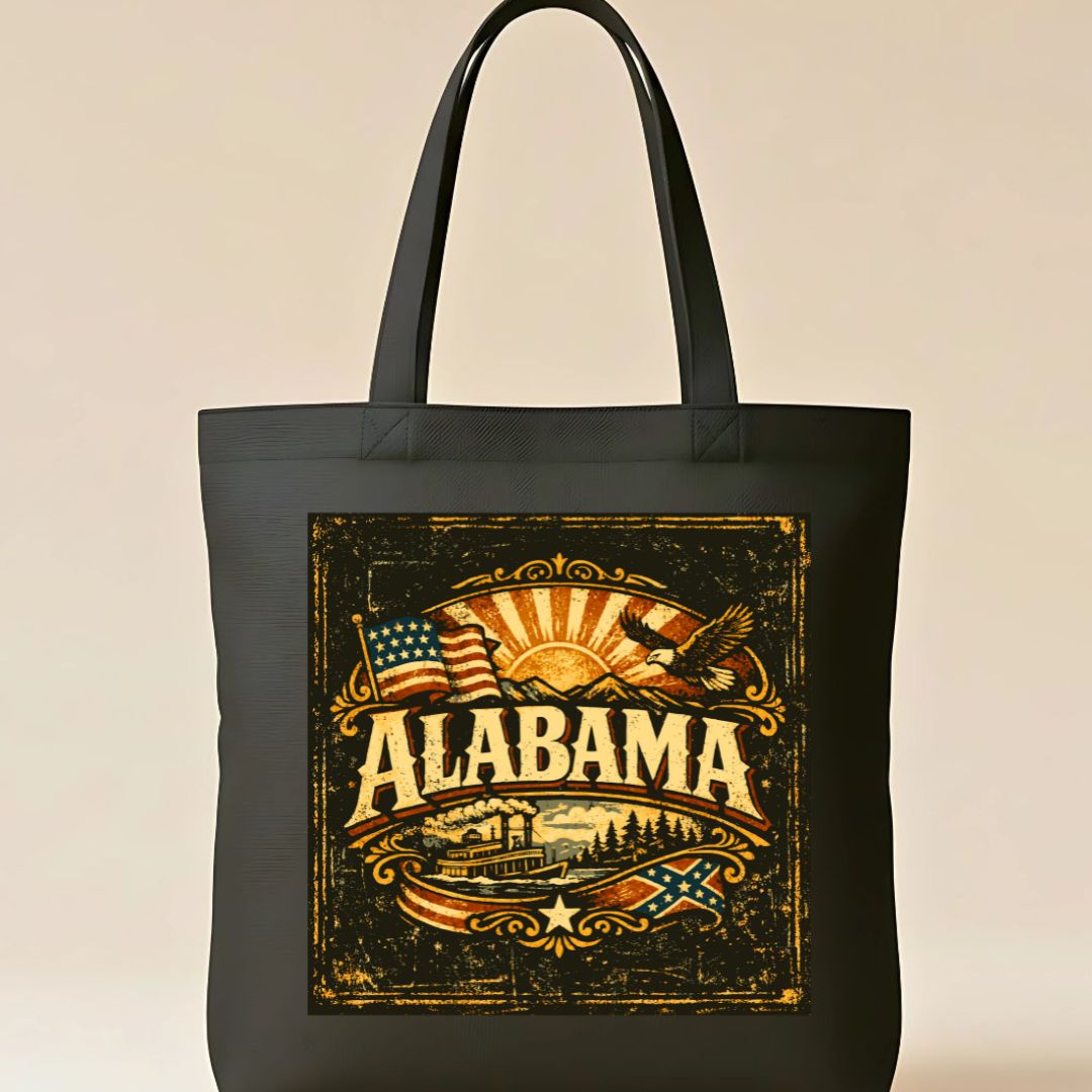Alabama State Outline Tote Bag