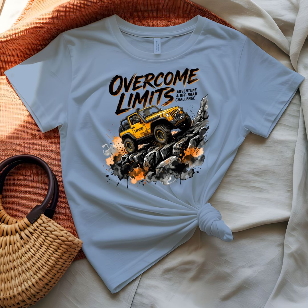 Over come limits tee upward arrow motivational graphic
