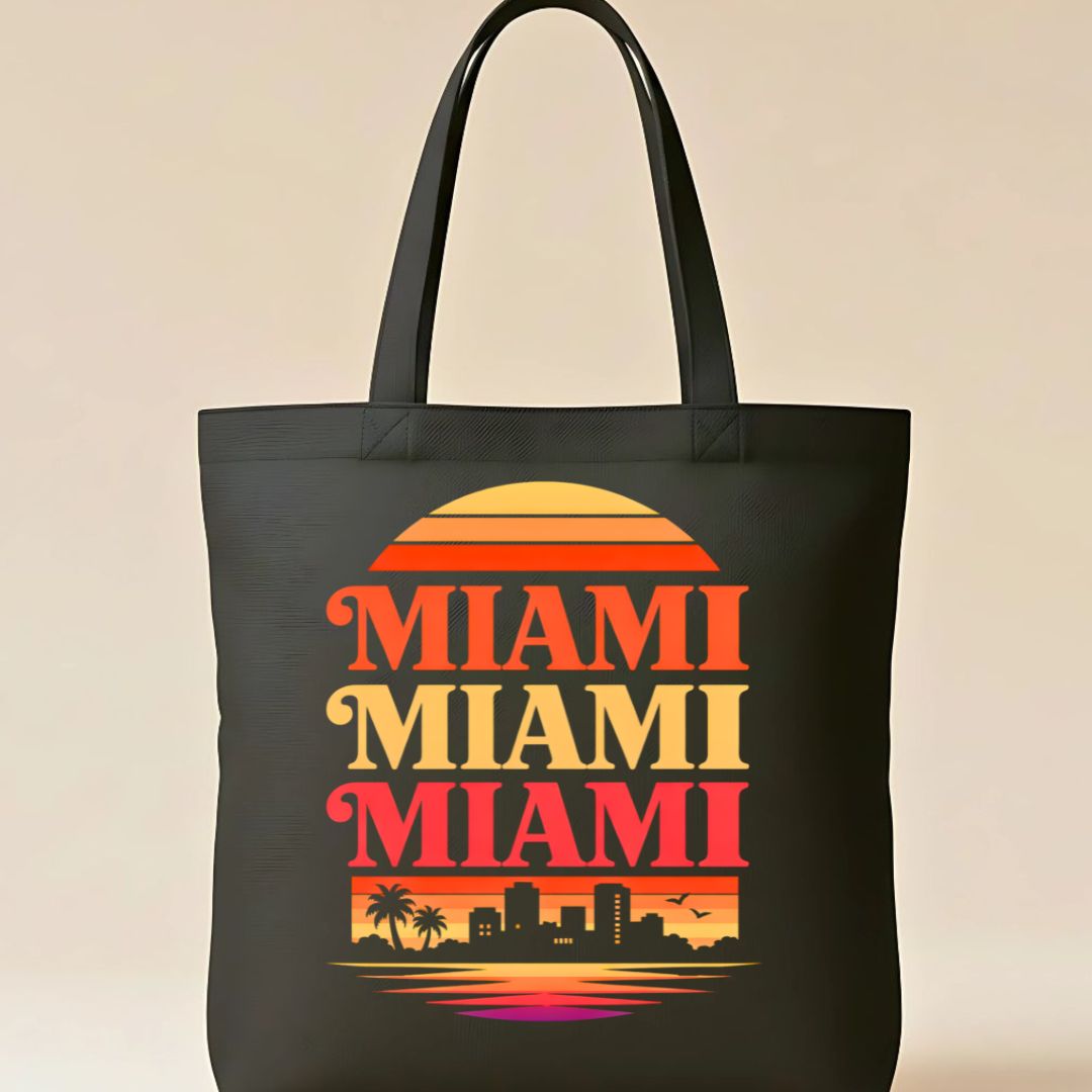 Miami City Skyline Graphic Tote Bag