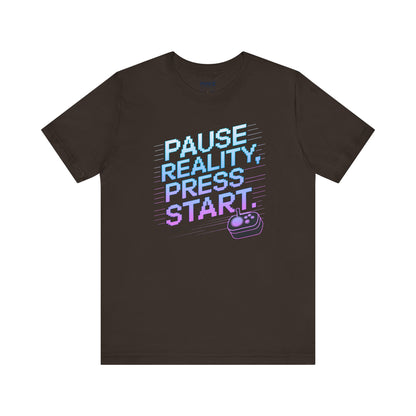 Gamer Pause Reality Press Tee - Unisex Jersey Short Sleeve