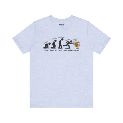 Funny Meme Unisex Tee - Crawl To Chug Design Beer Funny Meme Stee