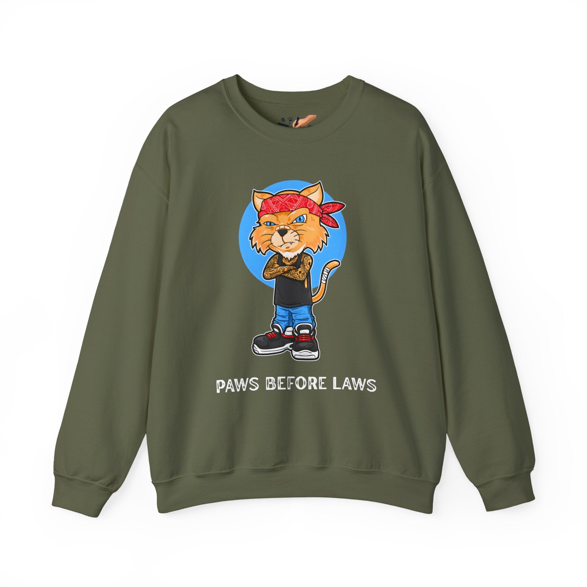 Paws Before Laws Crewneck Sweatshirt — Streetwear Graphic Pullover
