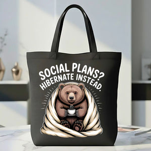 "My Social Battery" Cute Animal Introvert Meme Tote Bag