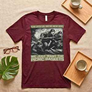Bear With Us Punny Camping Graphic T-Shirt on Model