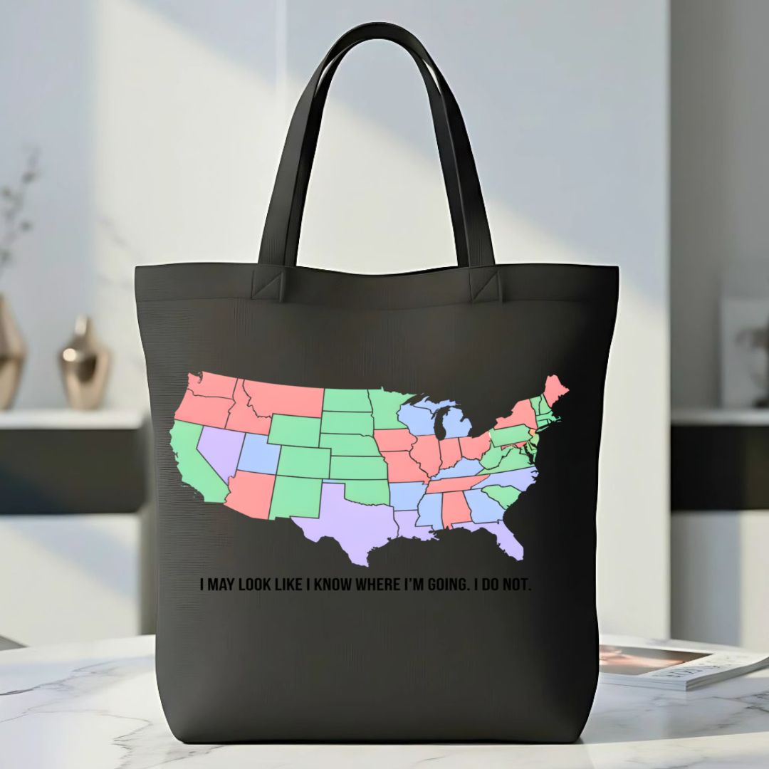 FunnyText American Tote Bag with Humorous USA Slogan