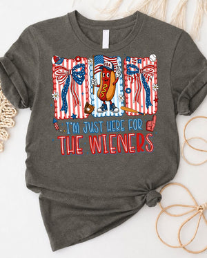 I Am Just Here For Winners 4th of July Tee with star-spangled text