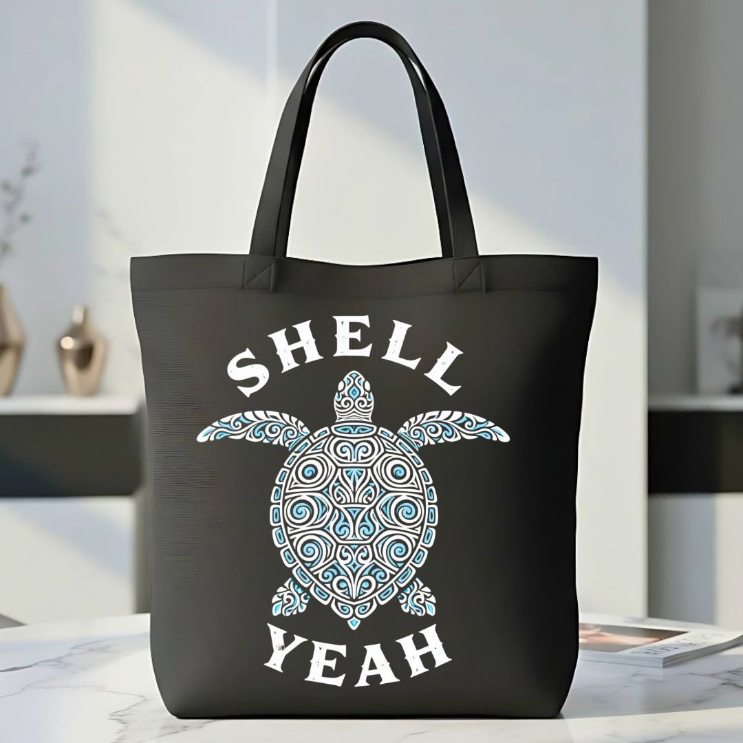 "Shell Yeah!" Cute Turtle Pun Tote Bag