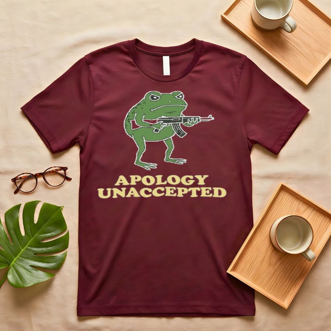 Apology Graphic Tee with Distressed "Sorry" Print - Oversized Fit