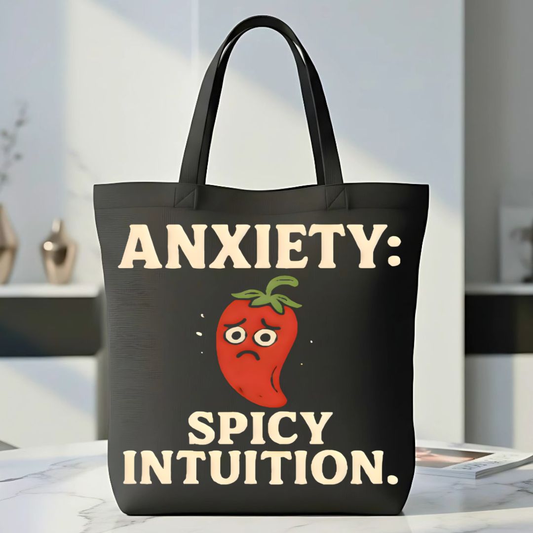 Anxiety Intuition Tote Bag with Mental Health Awareness Design