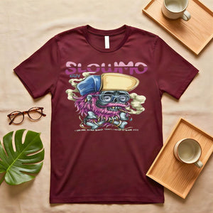 Retro "Slowmo" Distressed Graphic on Oversized Streetwear T-Shirt