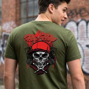 Hip Hop Skull Graphic T-Shirt Urban Streetwear