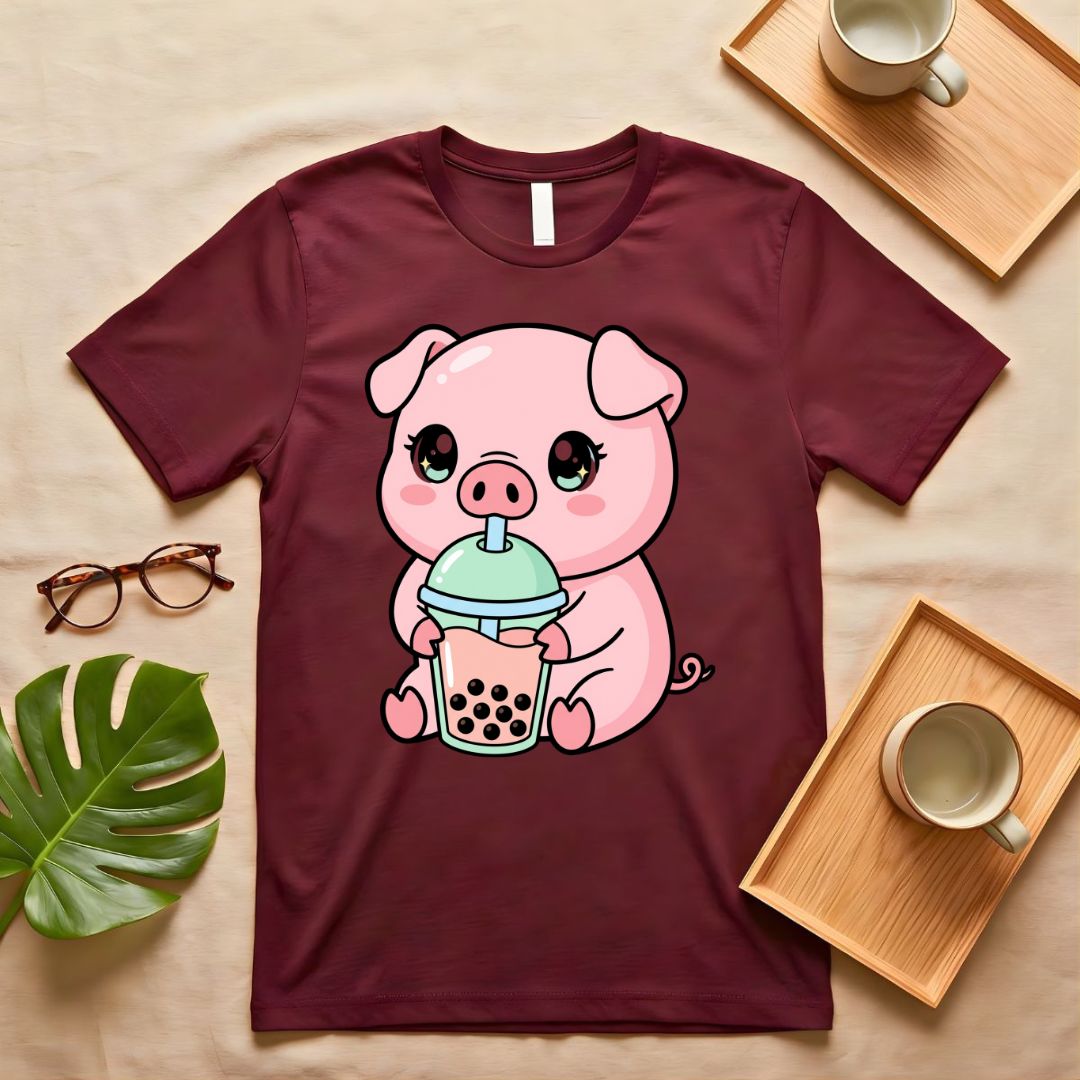 Piggy Bank Drinking Cocktail Funny Meme T-Shirt