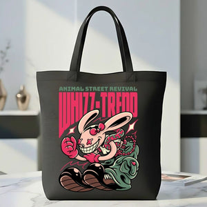 Whiz Trend Graphic Canvas Tote Bag - Modern Contemporary Tote
