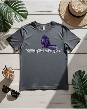 Rejected by blood adopted by love tee interlocking hearts design