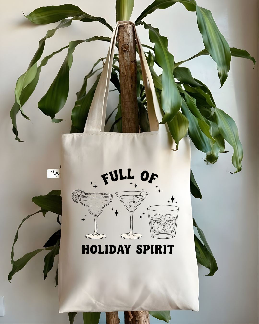 Full Of Holiday Spirit Cheeky Double Meaning Tote Bag