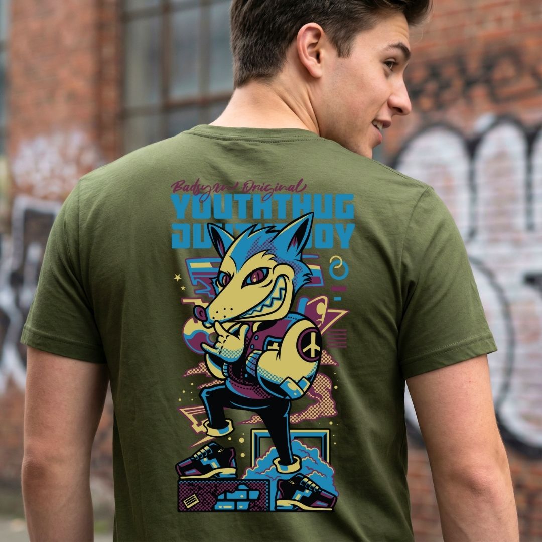 Youth Thug Streetwear Tee - Bold Typography Front Design