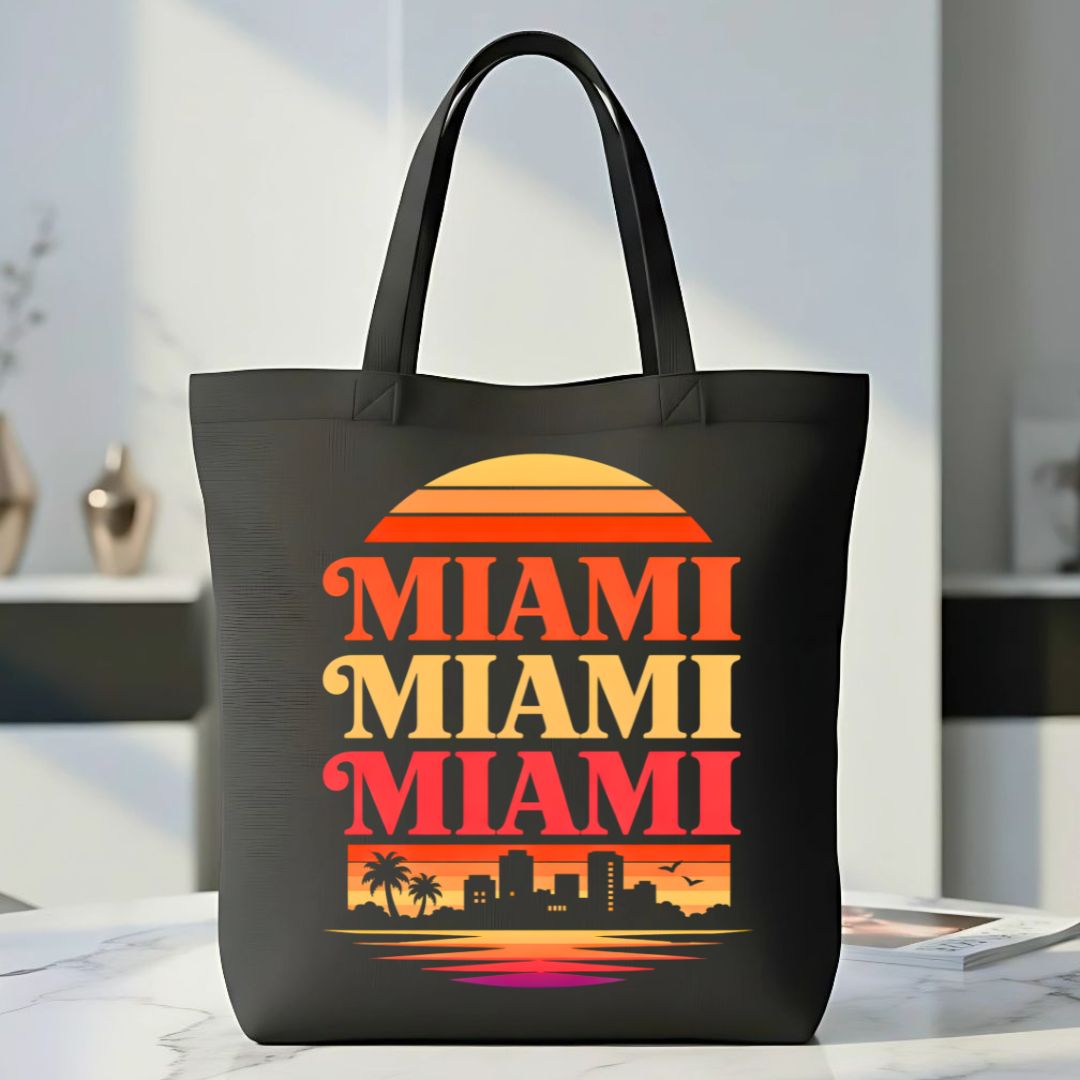 Miami City Skyline Graphic Tote Bag