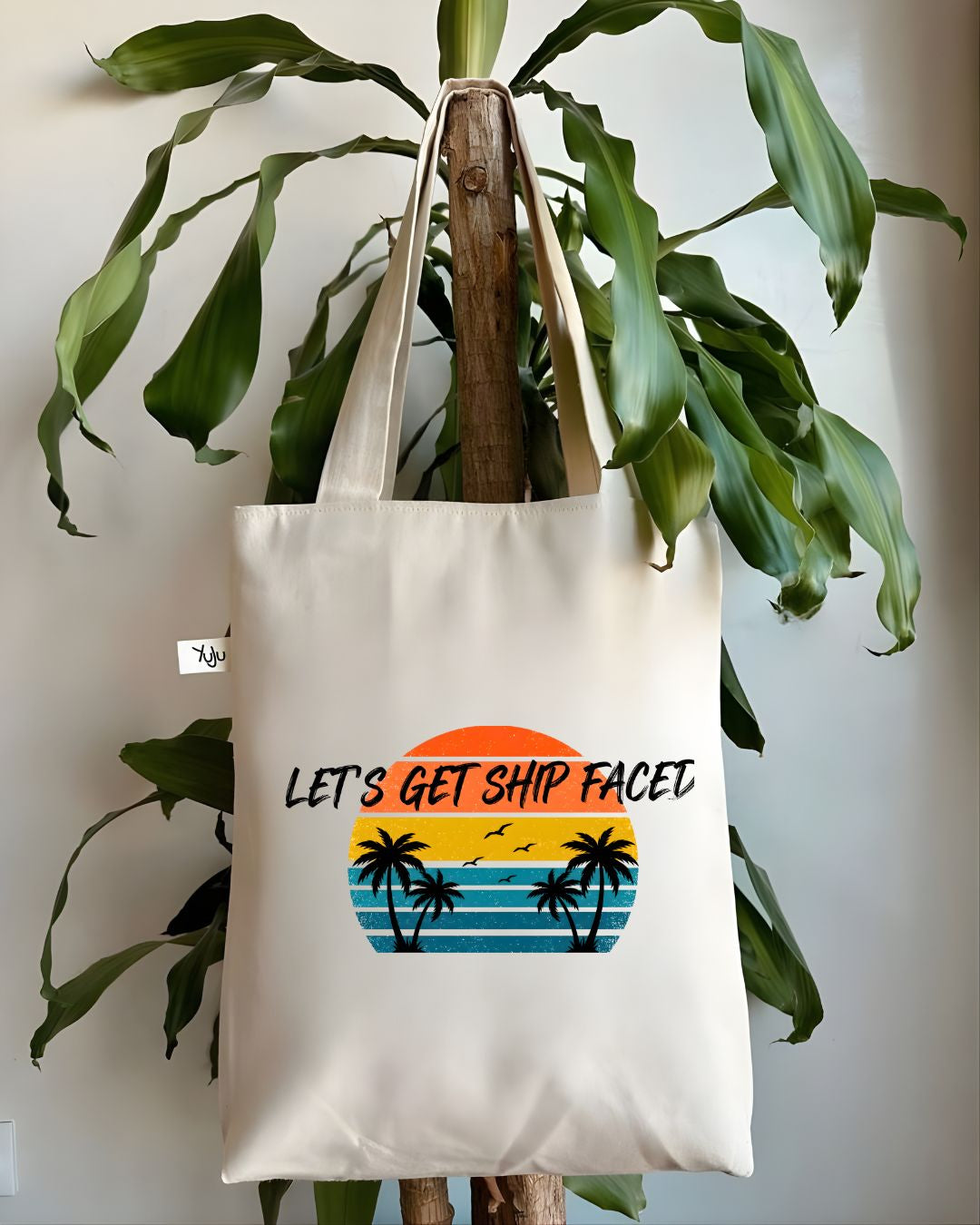 Let's Get Ship Faced Nautical Drinking Pun Tote Bag
