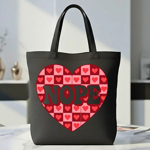 Nope a Lover's Funny Anti-Valentine Slogan Tote Bag