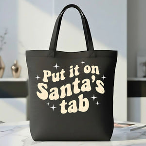 Put It On Santa's Tab Funny Christmas Shopping Tote Bag