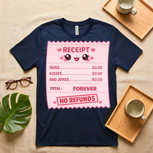 Personalized Receipt of Love T-Shirt with Custom Names and Date