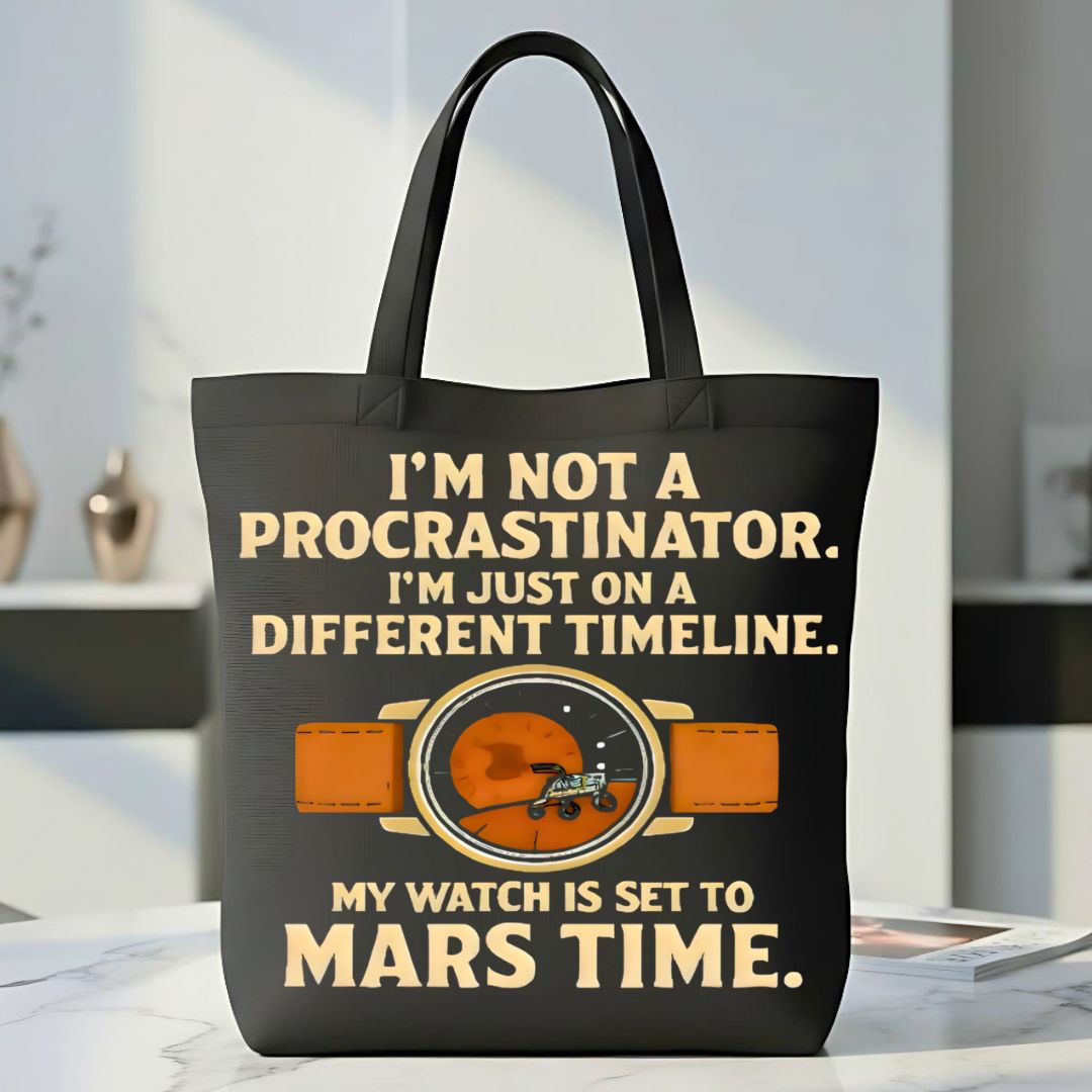 "Mars Time" Tote Bag for Space and Astronomy Lovers