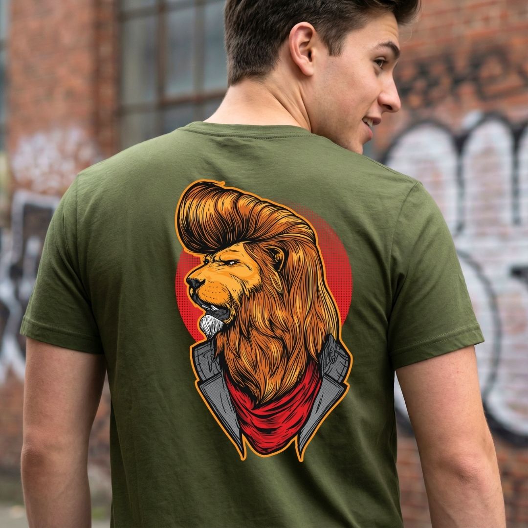 Lion Streetwear Tee with Majestic Portrait Graphic