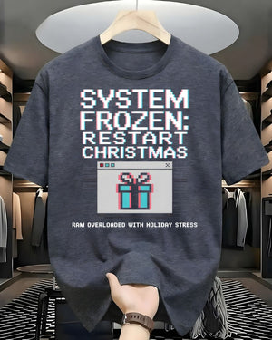 "System Frozen Restart" Computer Error Parody Funny T-Shirt