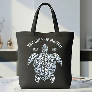 Gulf of Mexico Map &amp; Coastal Art Cotton Canvas Tote Bag