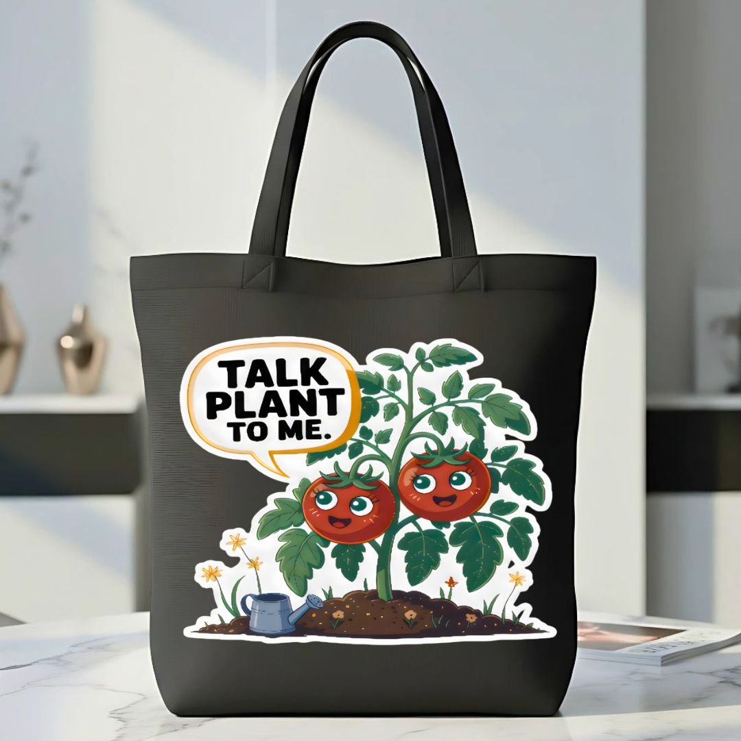"Talk Plant To Me" Funny Plant Lover Tote Bag