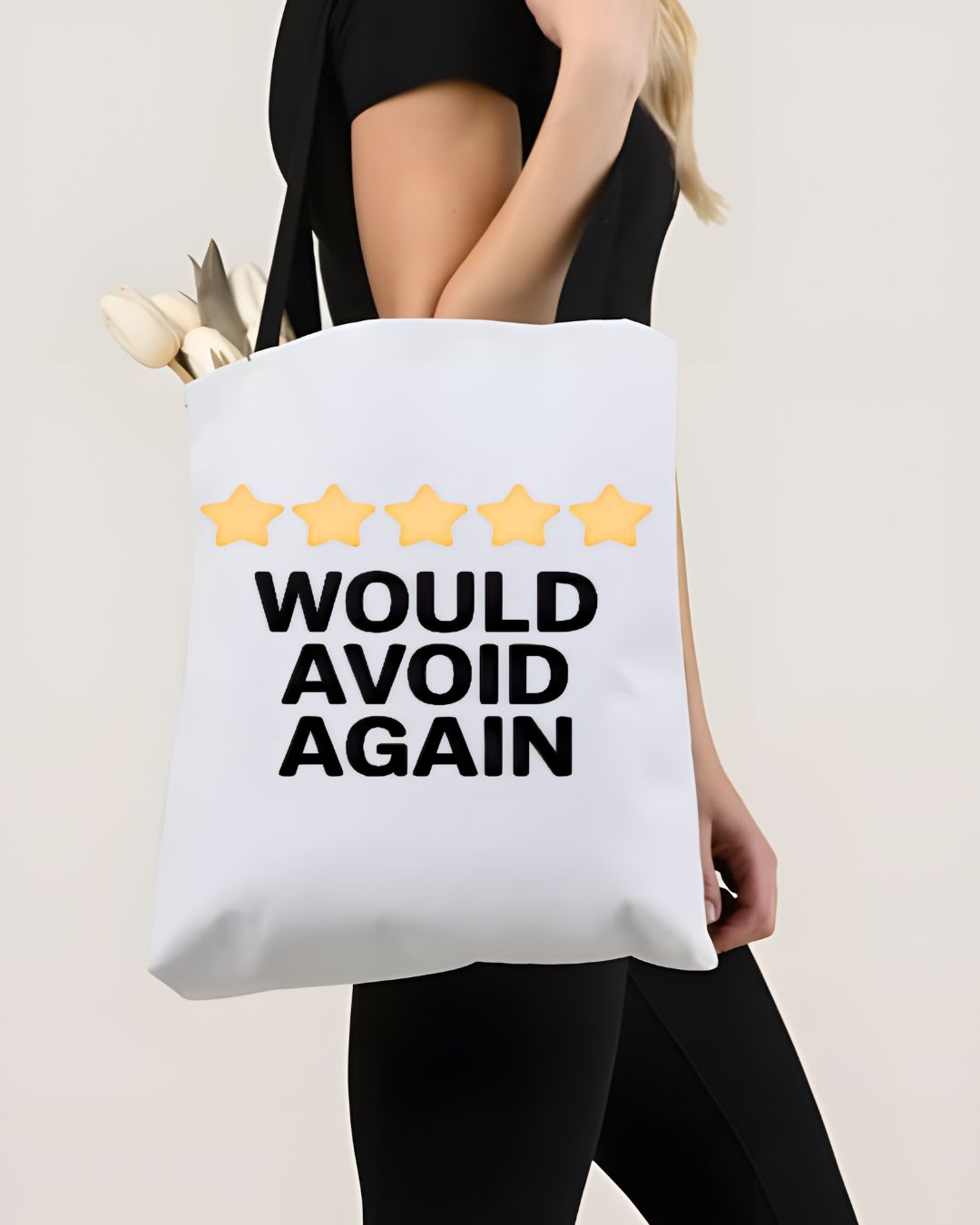 "Would Avoid Again" Sarcastic Review Humor Tote Bag