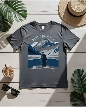Built for ice tee cracked ice text hockey style graphic