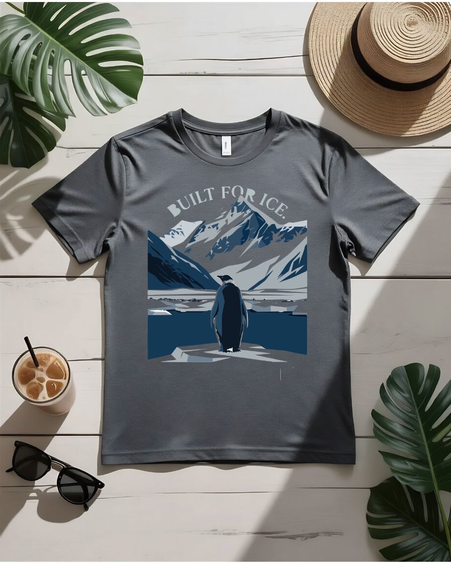 Built for ice tee cracked ice text hockey style graphic