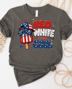 Red and white striped tee classic cool short sleeve shirt