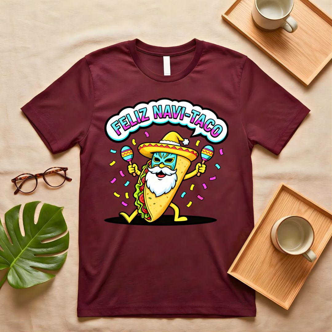 Feliz Navi-Taco Christmas Taco Pun T-Shirt