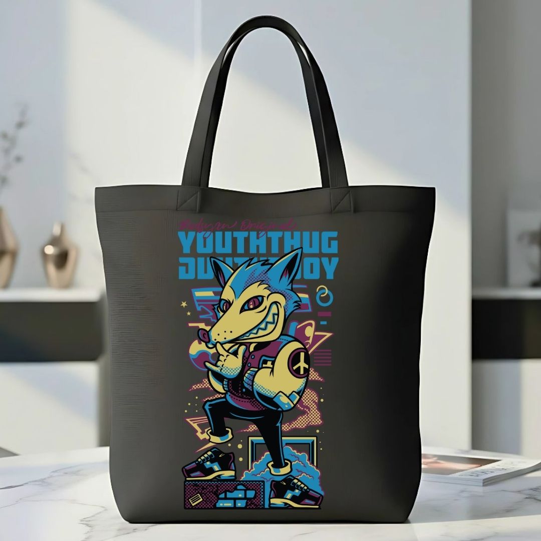 Urban Youth Graphic Cotton Canvas Tote Bag