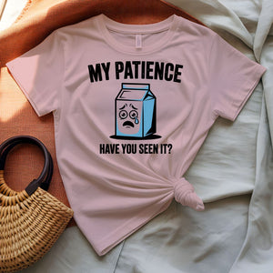 My Patience Inspirational Quote T-Shirt - Minimalist Mindfulness Tee