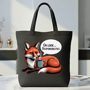 "What the Fox?" Funny Animal Pun Tote Bag