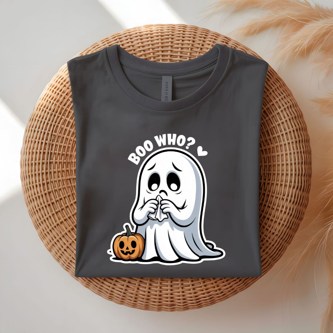 Boo Who Halloween Pun Graphic T-Shirt by Memez Store