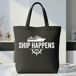 "Ship Happens" Funny Nautical Pun Tote Bag