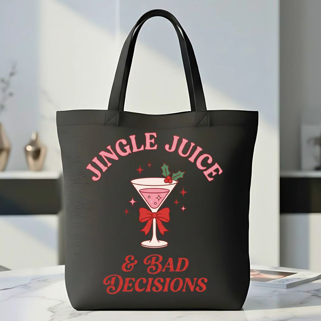 "Jingle Juice" Funny Holiday Cocktail Tote Bag