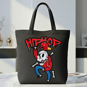 Hip Hop Graphic Tote Bag - Music Culture Canvas Shopper