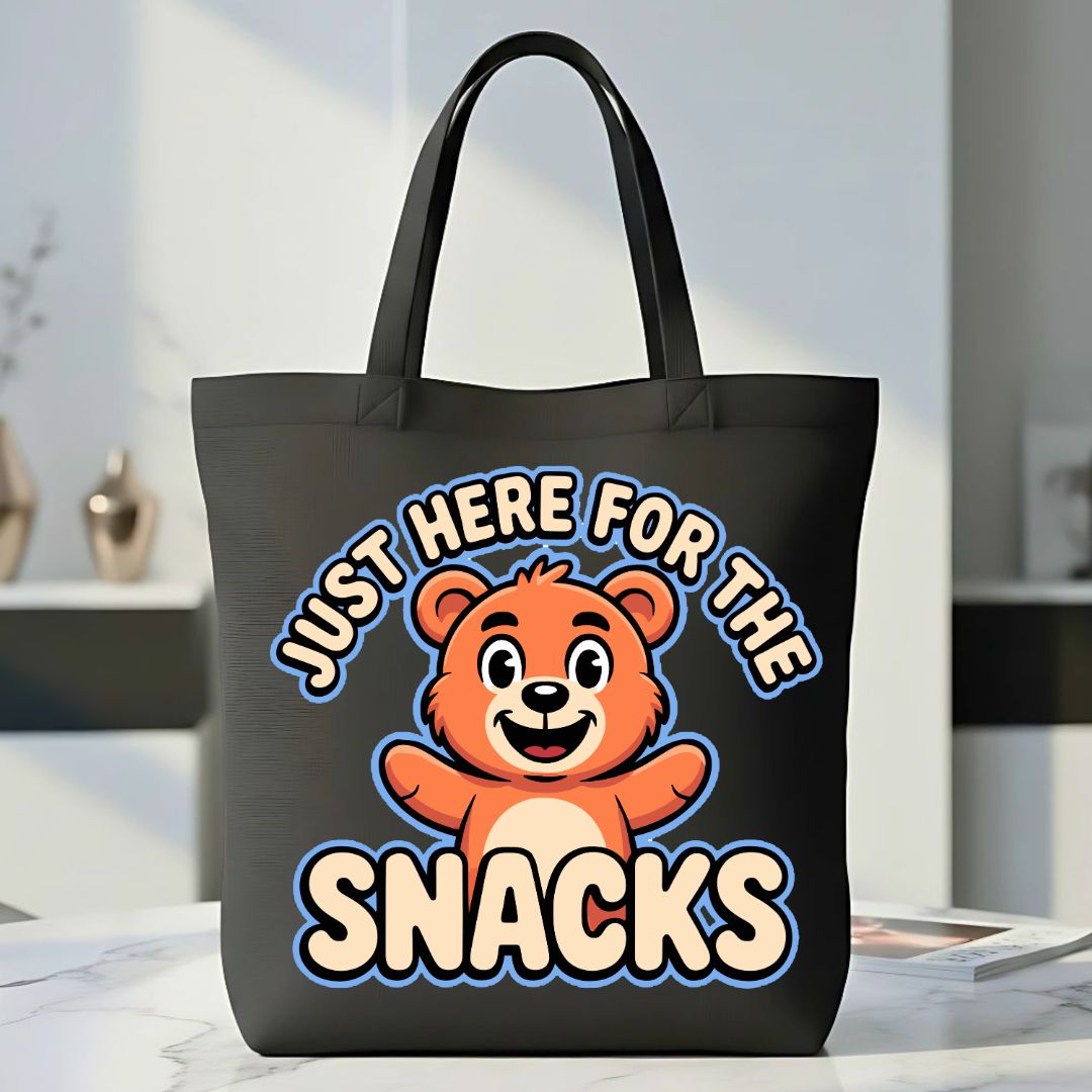 Just Here for Snacks Graphic Tote Bag