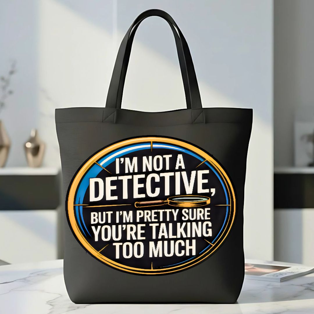 I am Detective" Funny Sleuth Tote Bag for Mystery Lovers