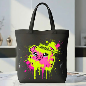 Cute Pig Lover's Tote Bag with "Oink-credible" Pun